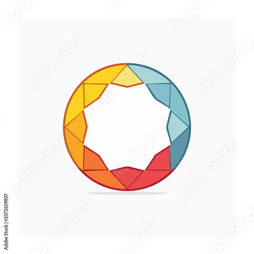 Abstract geometric circle with colorful segments