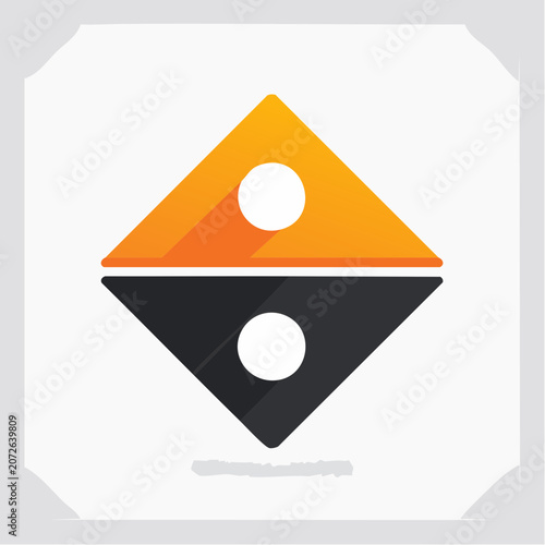 Abstract Geometric Logo with Circles and Triangles