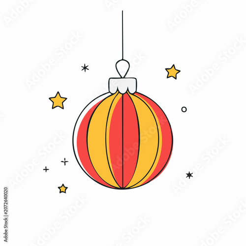 Christmas Ornament with Stars and Sparkles