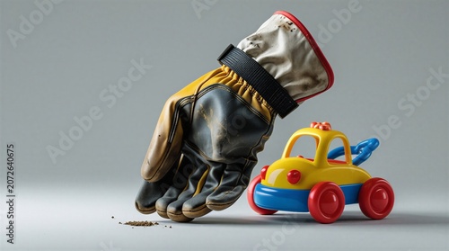 Child Labor and Lost Childhood Awareness Concept with Copy Space