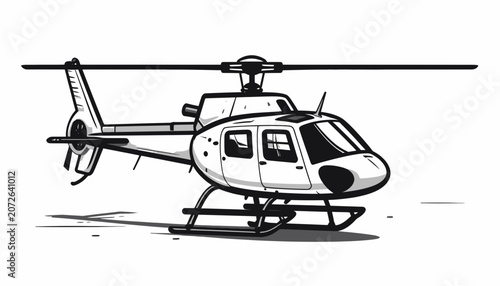 Quadro em tela Helicopter Aircraft Rotorcraft Vehicle Transport.