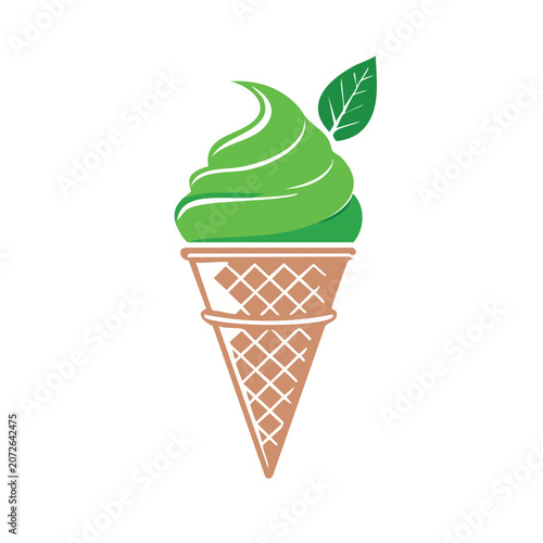 Flat vector illustration of a woven basket with leaf