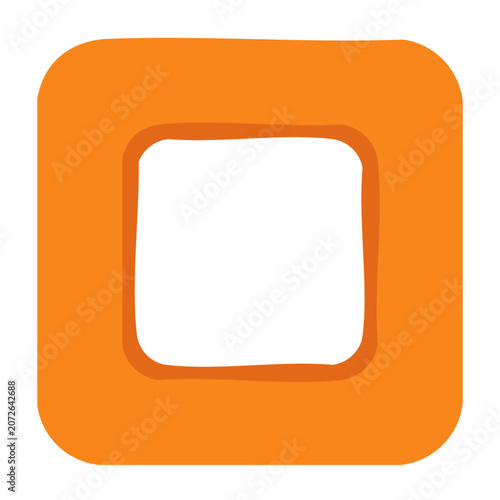 Orange square frame icon with transparent background