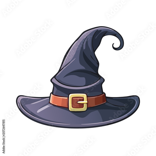 Cartoon Witch Hat with Gold Buckle