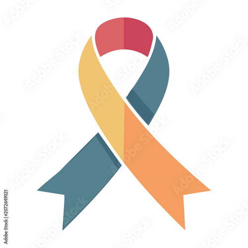 Multicolor awareness ribbon icon
