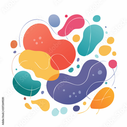 Abstract Organic Shapes with Gradient Colors and Swirls