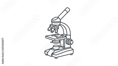 Precision laboratory optical microscope icon for biological study.
