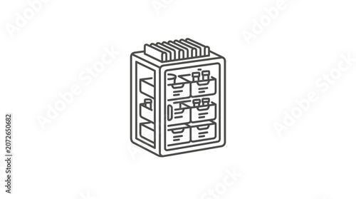 Professional data center server rack for enterprise information storage.