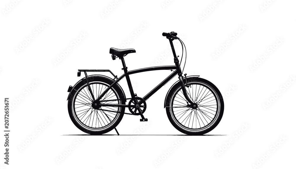Fototapeta premium Black bicycle with thin tires.
