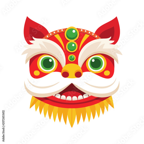 Red and white owl mask illustration