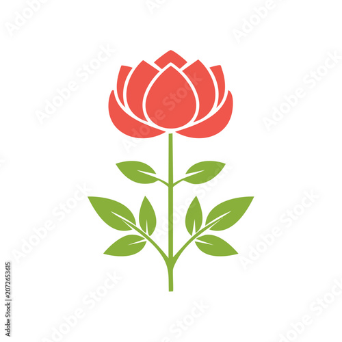 Red lotus flower vector illustration