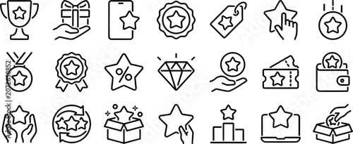 Fotografie Luxury quality and diamond reward icon collection with certificate exclusive achievement identity celebration