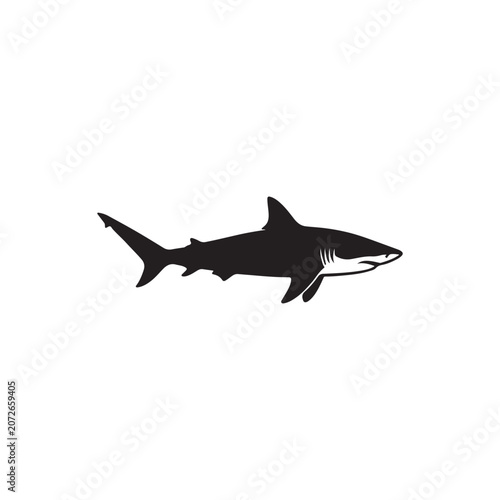 Mako shark silhouette on white background. Mako shark icon sign vector illustration design.