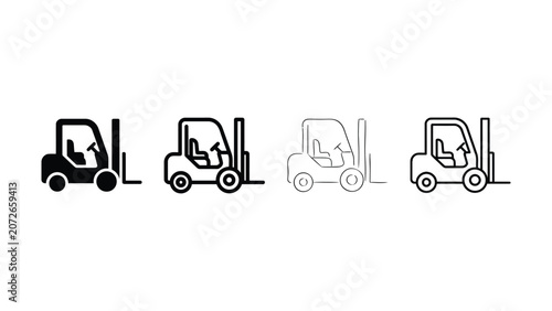 Forklift warehouse logistics icon evolution set editable vector