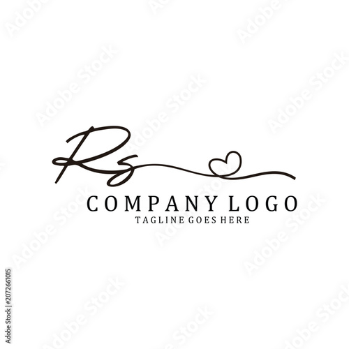 Hand Write R and S logo design