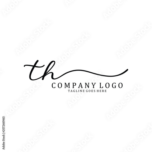 Hand Write T and H logo design