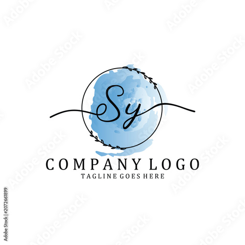 Hand Write S and Y logo design