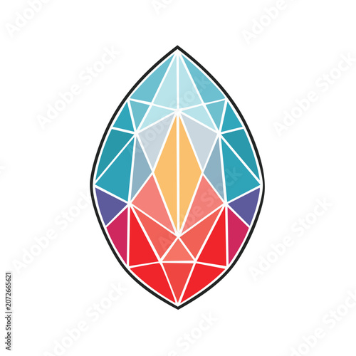 Low Poly Geometric Gemstone Vector