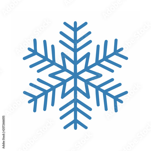 Blue snowflake icon on white background
