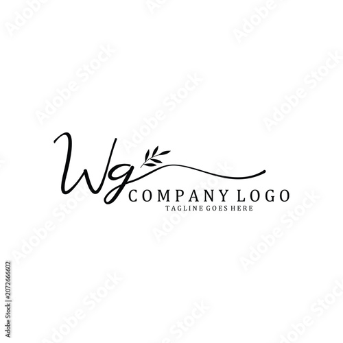 Hand Write W and G Logo Design
