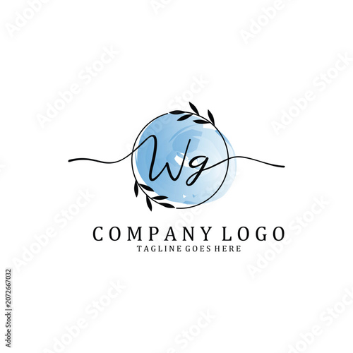 Hand Write W and G Logo Design
