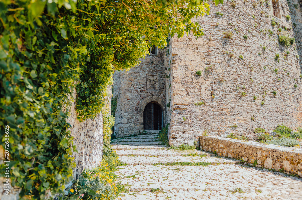 Naklejka premium Stone entrance within Castello di Venere in Erice, Sicily