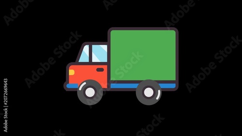 Moving truck delivery package courier transportation vehicle animation HD 4K