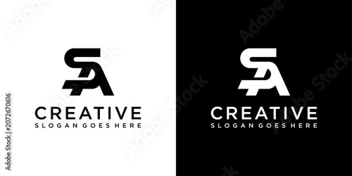 SA or AS initial letter logo design vector template