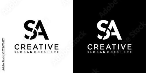 SA or AS initial letter logo design vector template