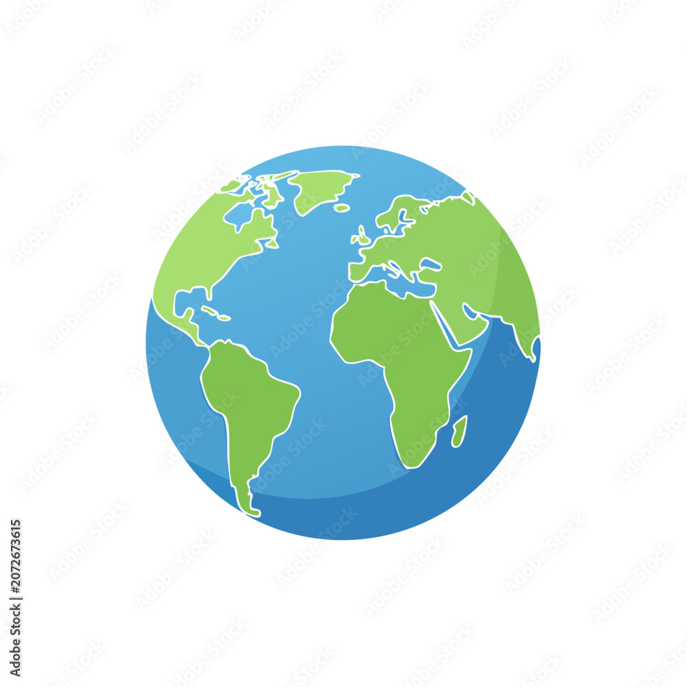 Obraz premium Flat design globe vector illustration