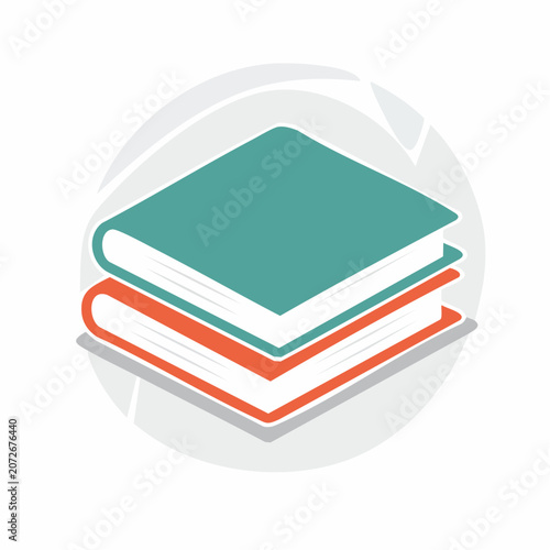 Stack of two books, flat design icon