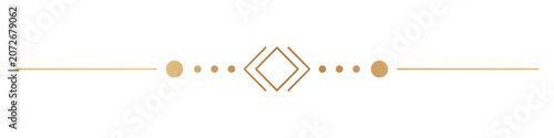 Decorative gold geometric line divider with diamond and circle shapes for premium certificate and award layout design.