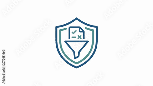 Business document and checklist icons in blue halftone style