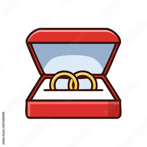 Flat design red and blue mailbox icon