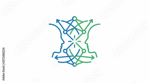 Green and Blue Abstract Foliage Halftone Design