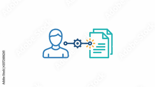 Business Document and User Icon Halftone Background