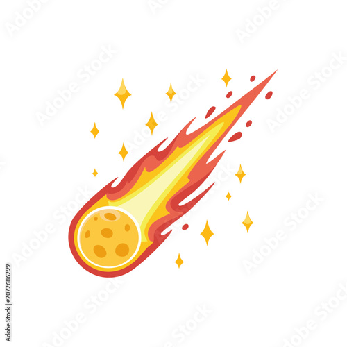 Flat vector illustration of a rocket launch