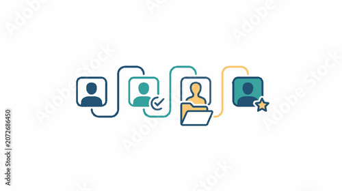 Digital User Profile Icons in Halftone Style