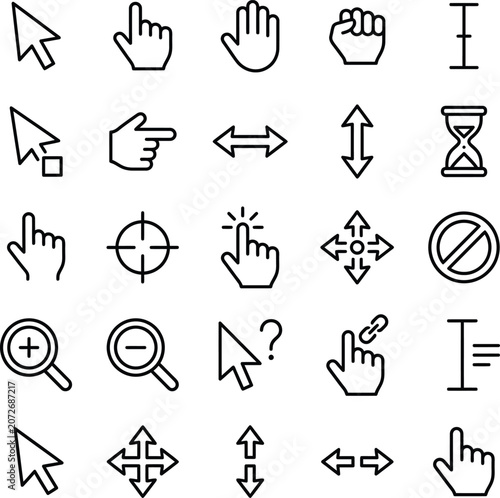 Set of computer cursor icons