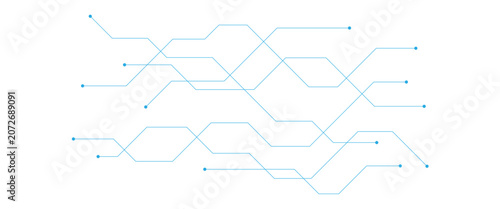 Abstract white blue digital technology futuristic circuit board background design. Technology dots lines connect network background.