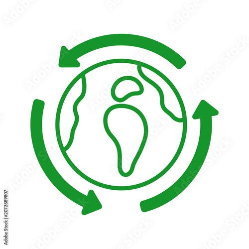 Obraz na plátně Earth for sustainability and environmental friendliness line icon, green planet