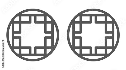 Round Chinese Geometric Window Pattern SVG