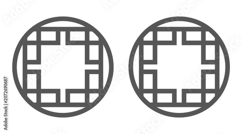 Round Chinese Geometric Window Pattern SVG