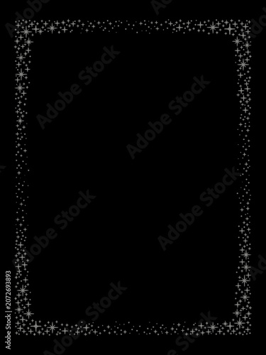 Glowing White Dots Border on Black Background
