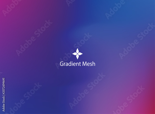Vibrant gradient mesh background, with subtle abstract, floral symbol and text