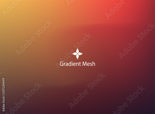 Warm gradient mesh background, with subtle floral, and text overlay