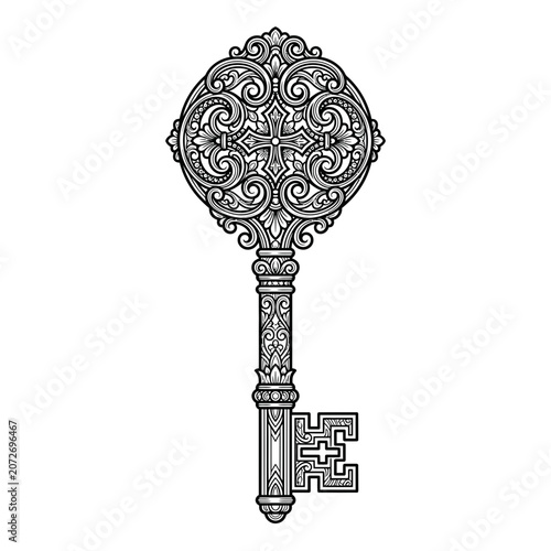 Ornate Antique Key Illustration