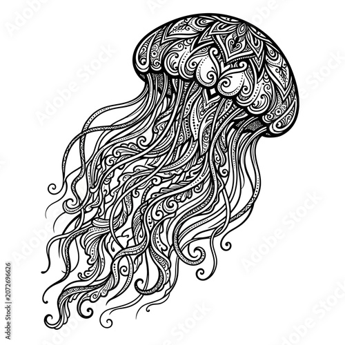 Ornate Jellyfish Illustration