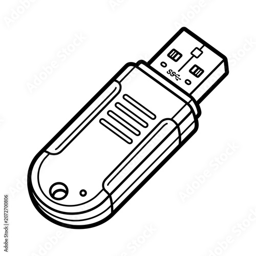 USB Flash Drive Outline Icon
