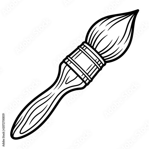 Artist Brush Icon - Hand Drawn Vector Illustration